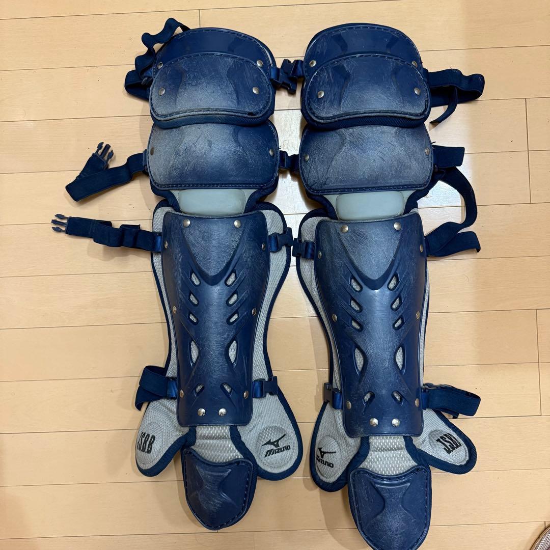 ミズノ プロ キャッチャー防具一式 （収納袋有り） ネイビー ミズノ