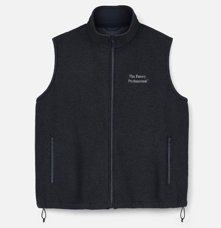 ENNOY PROFESSIONAL FLEECE VEST サイズLブラック THE ENNOY PROFESSIONAL(ザ エンノイ プロフェッショナル) フリース