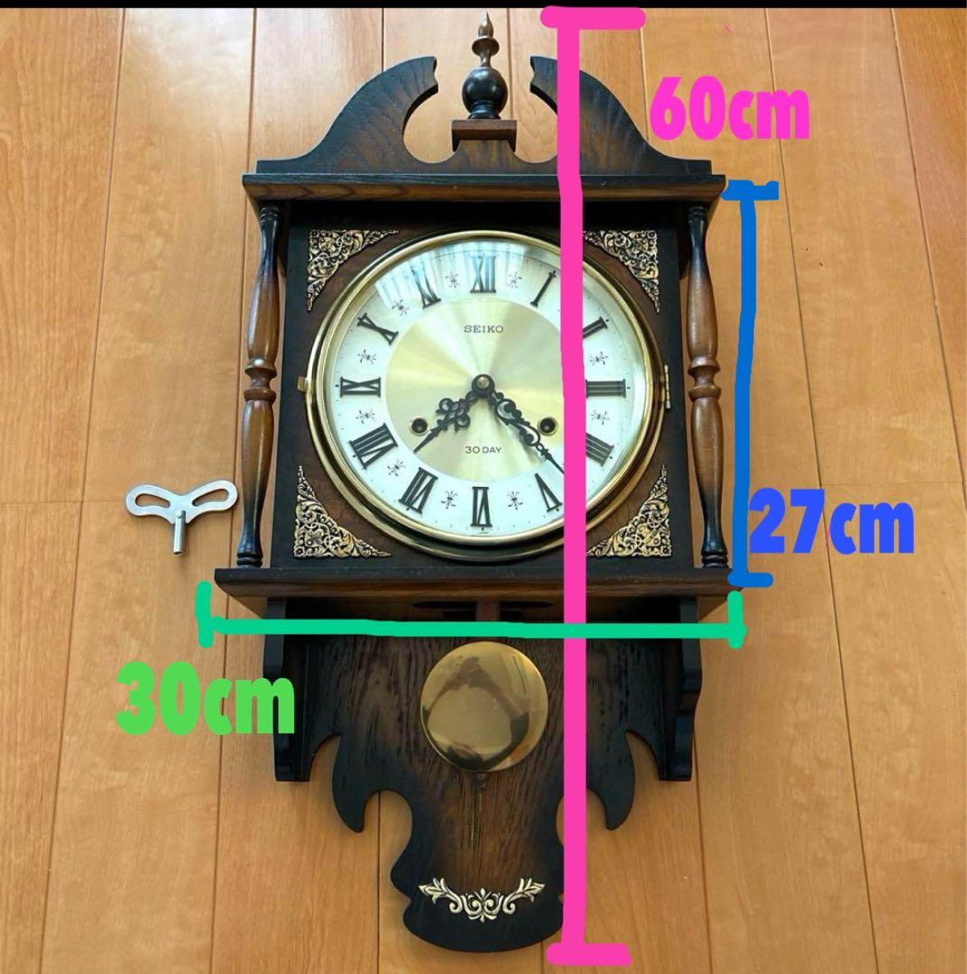 セイコー 振り子時計 アンティーク ゼンマイ式 - メルカリ
