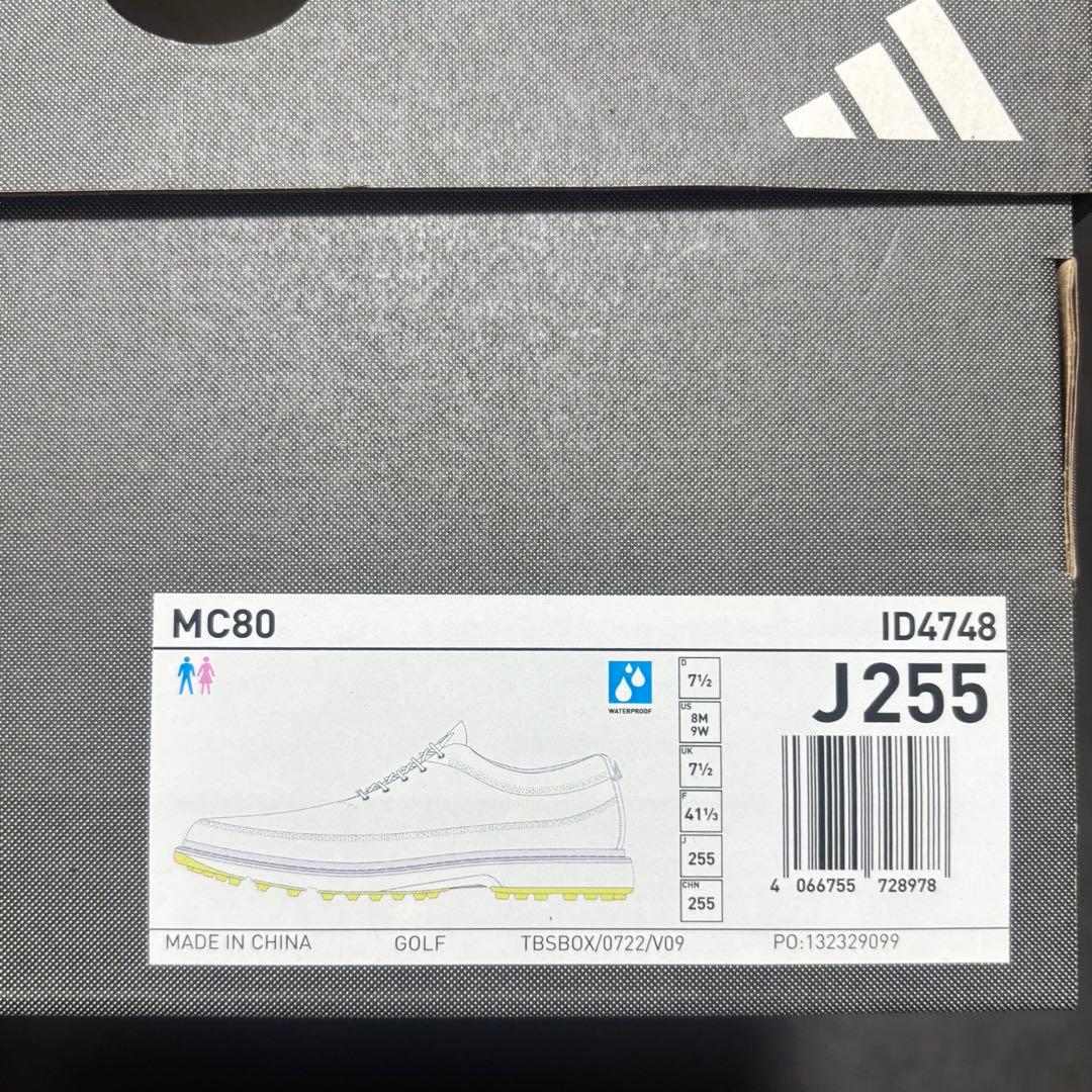 25.5cm adidas Golf MC80 ゴルフシューズ ID4748 白