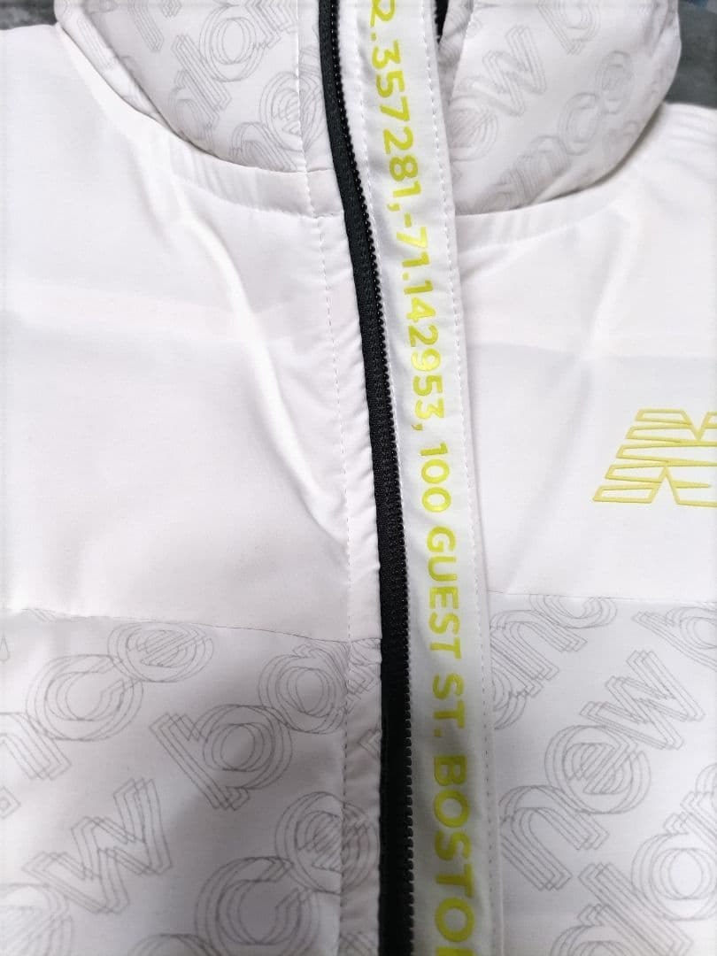 ニューバランスゴルフ ダウンジャケット 総柄 白 - メンズウェア