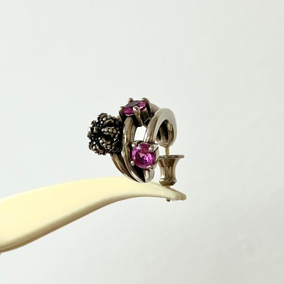 ジャスティンデイビス ピンクストーン×クラウンピアス 片耳用