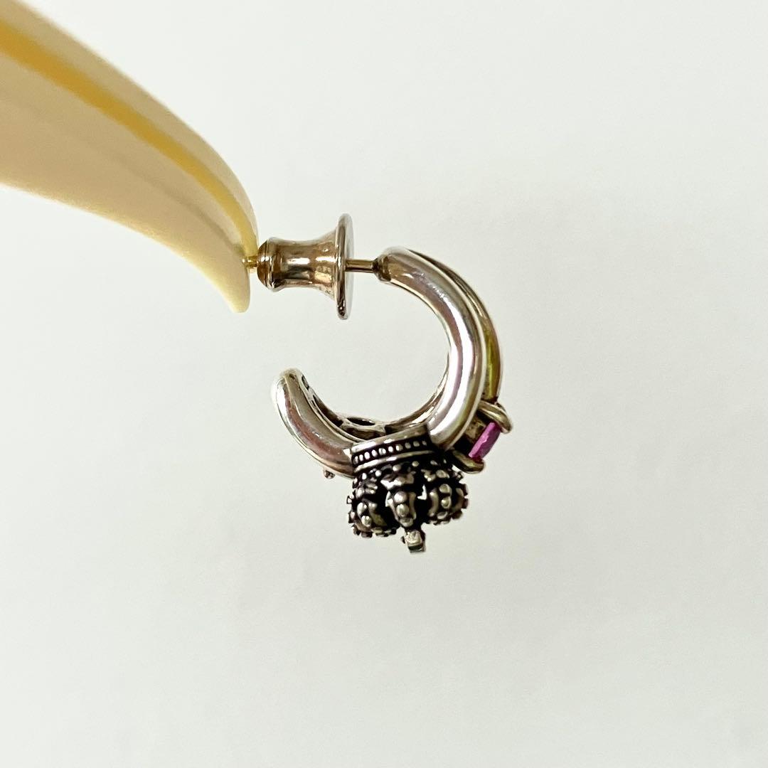 ジャスティンデイビス ピンクストーン×クラウンピアス 片耳用