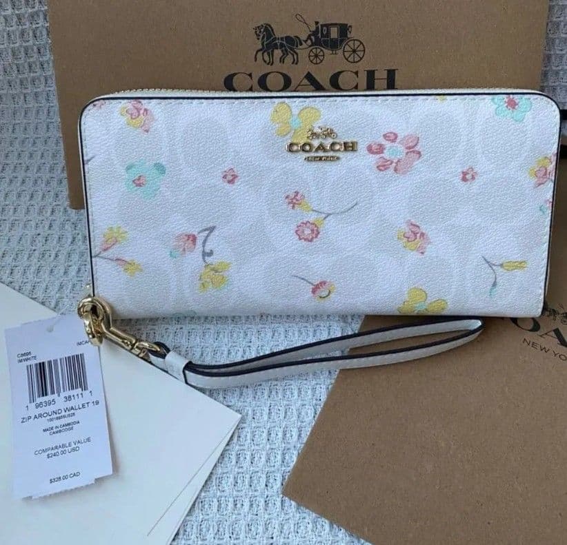 未使用 COACH コーチ長財布 レディース 花柄 ブランド 大容量 C8695