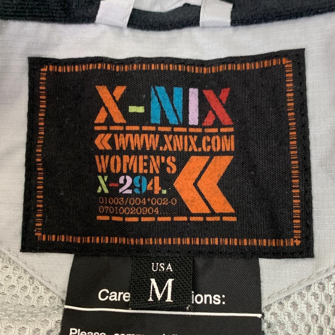 エクスニクス ネイビー ストライプ 袖ゴム ロゴワッペン スノーウェア Y2K