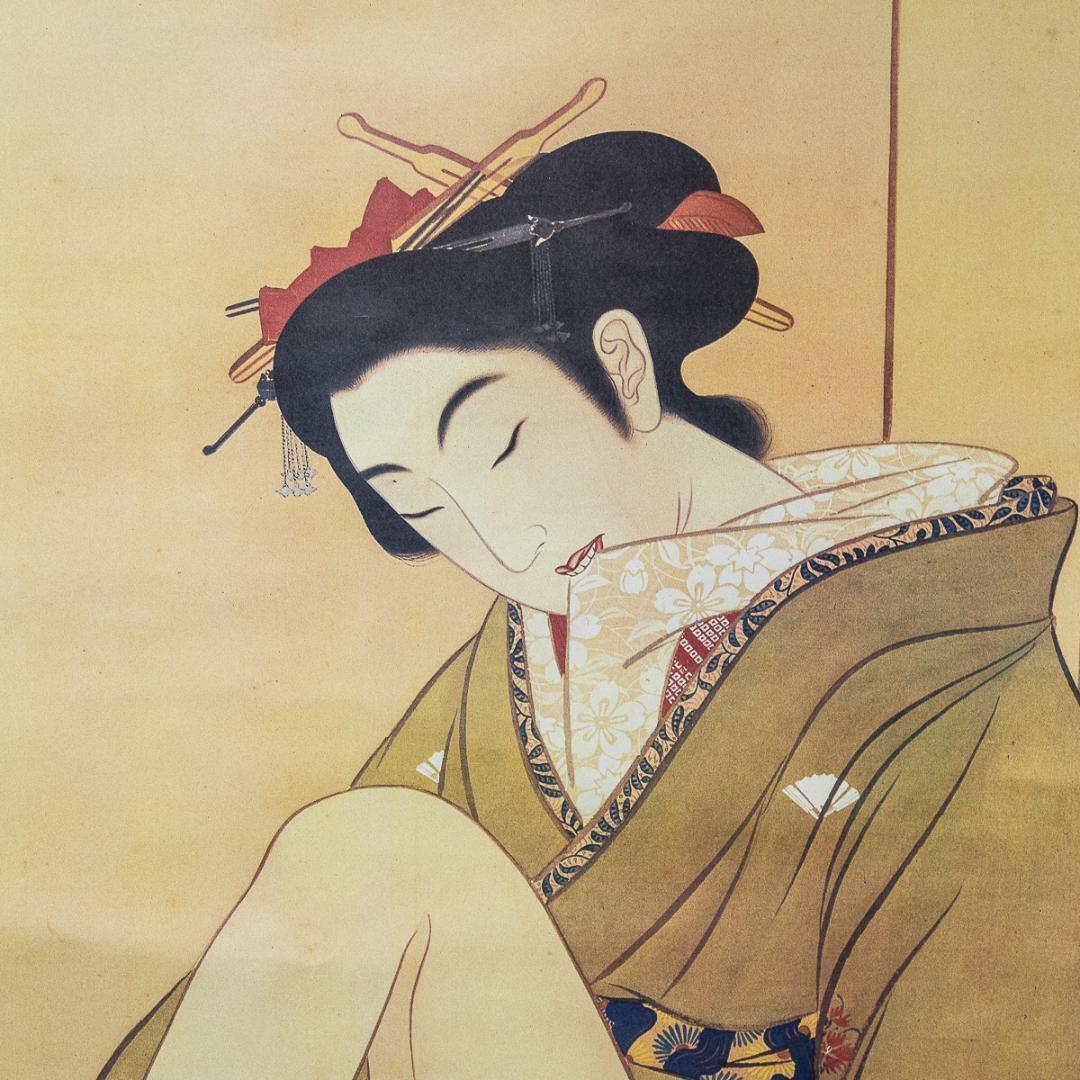 掛軸-1112 伝 葛飾北斎 春草図 印刷工芸作品 - メルカリ