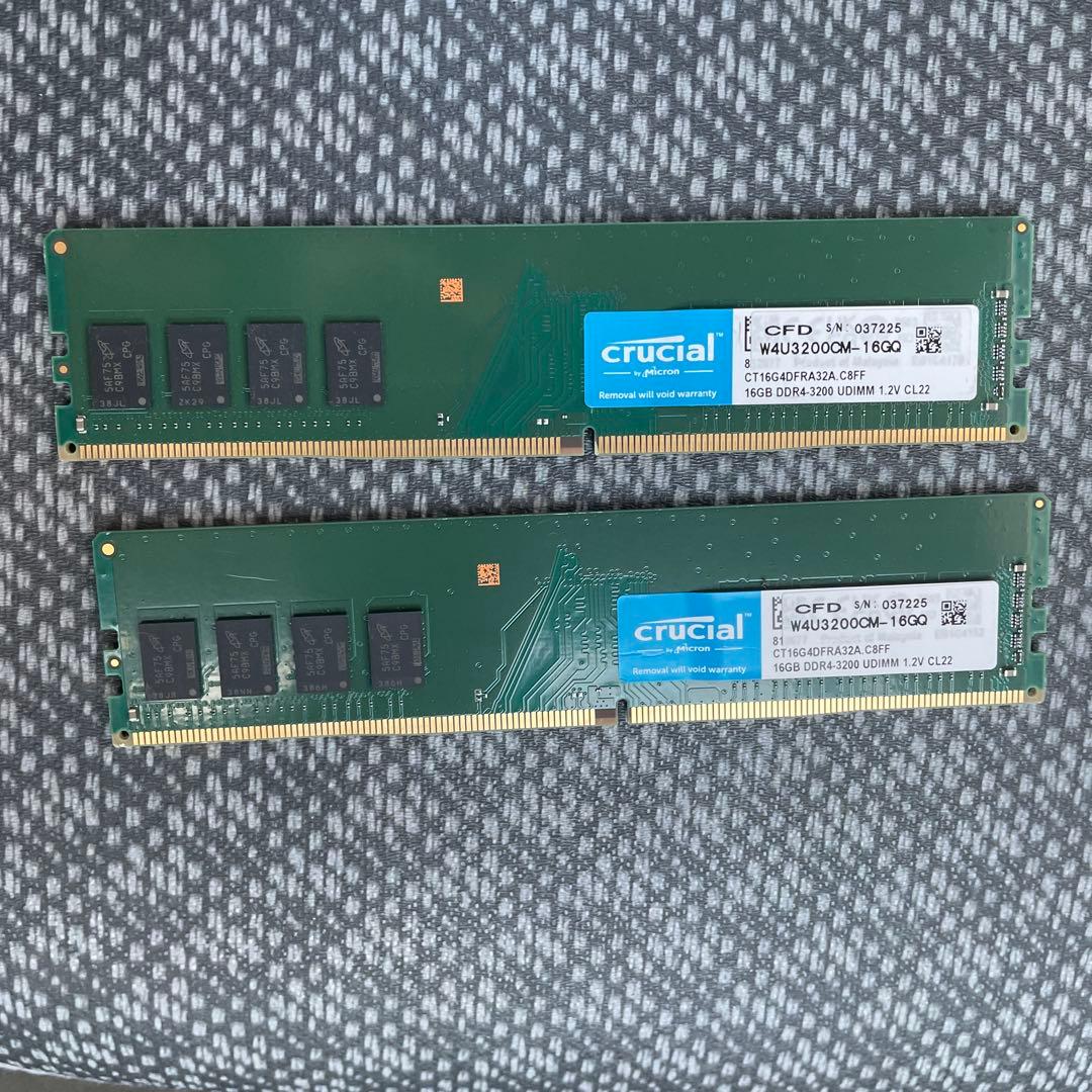 デスクトップメモリ 32GB(16GB×2枚) W4U3200CM-16GR crucial W4U3200CM