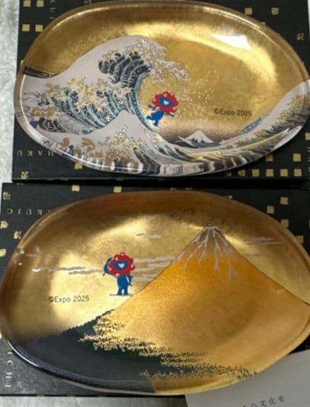 大阪関西万博 箔一　ミャクミャク　金沢　大阪万博　北斎　箔名画　お皿 セット m64742378421_1.jpg?1760614101