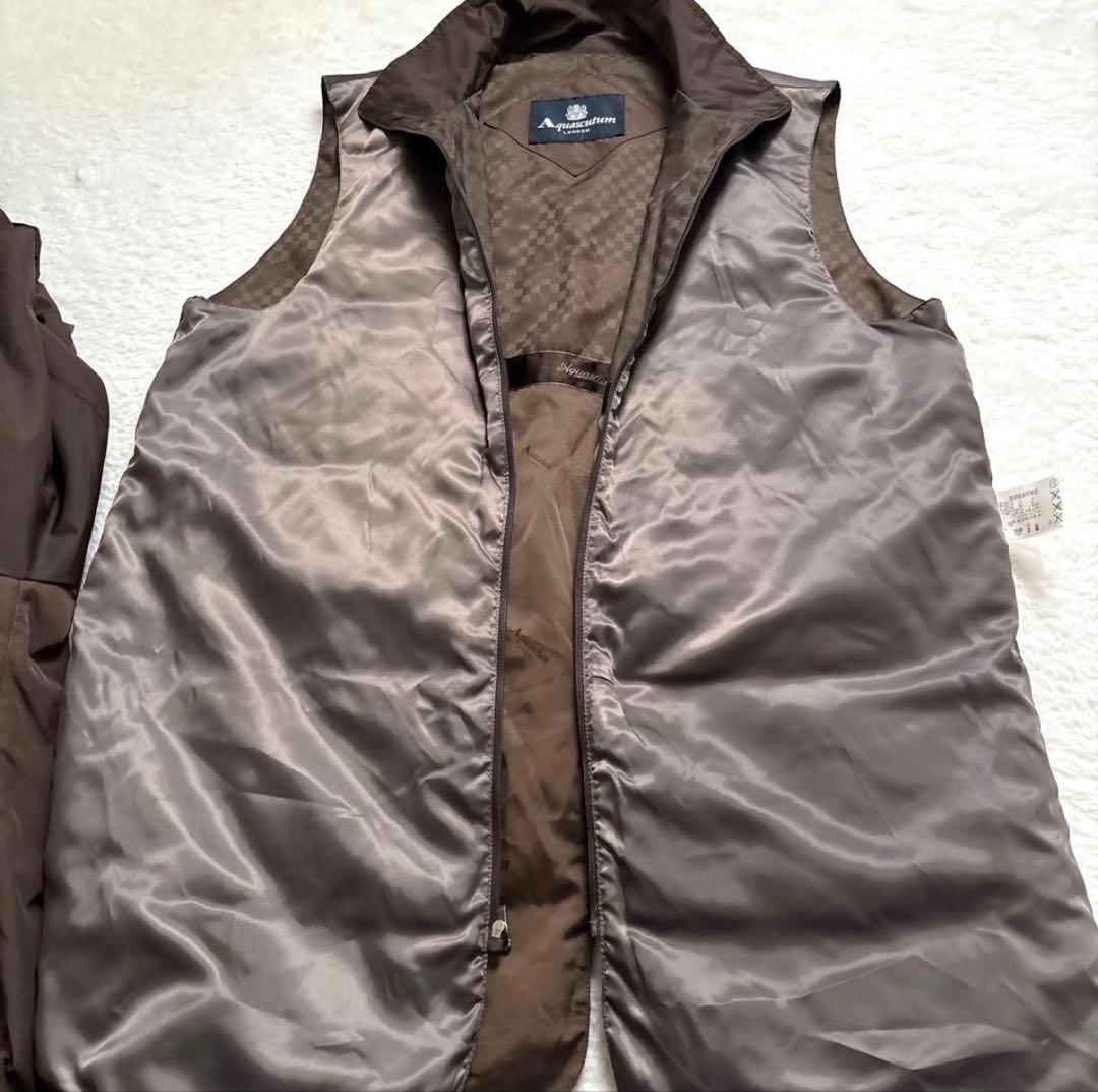 極美品】Aquascutum ダウンロングコート ブラウン ライナー付