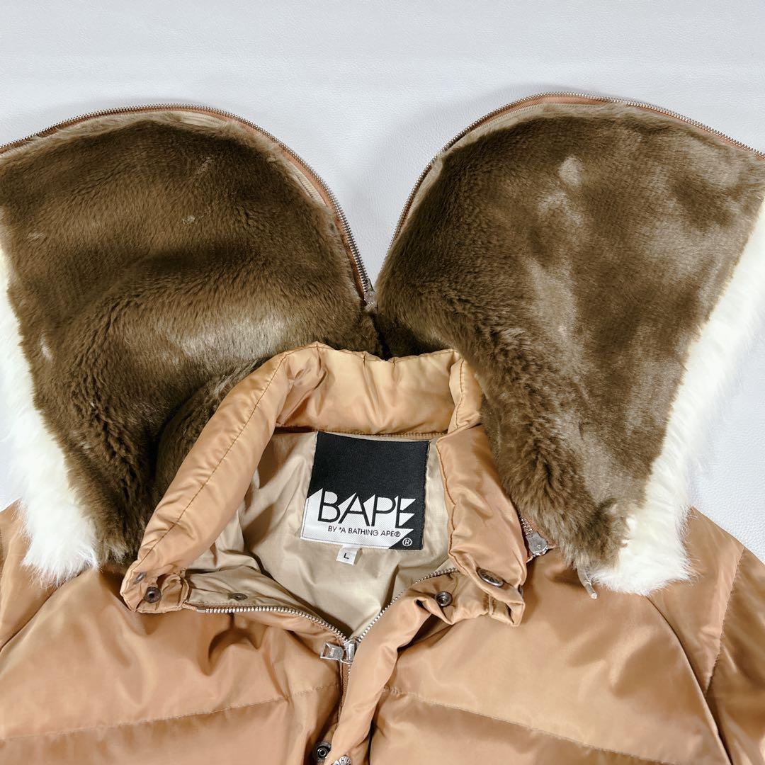 アベイシングエイプ ファー付きダウンジャケット L Y2K 平成ギャル