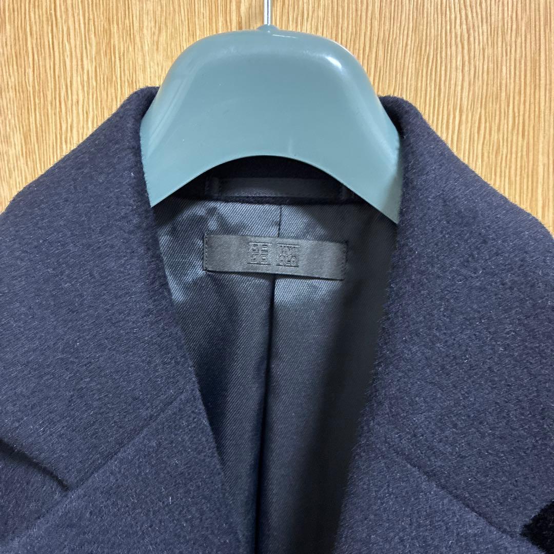 UNIQLO ユニクロ ウールカシミヤ チェスターコート M ネイビー - メルカリ