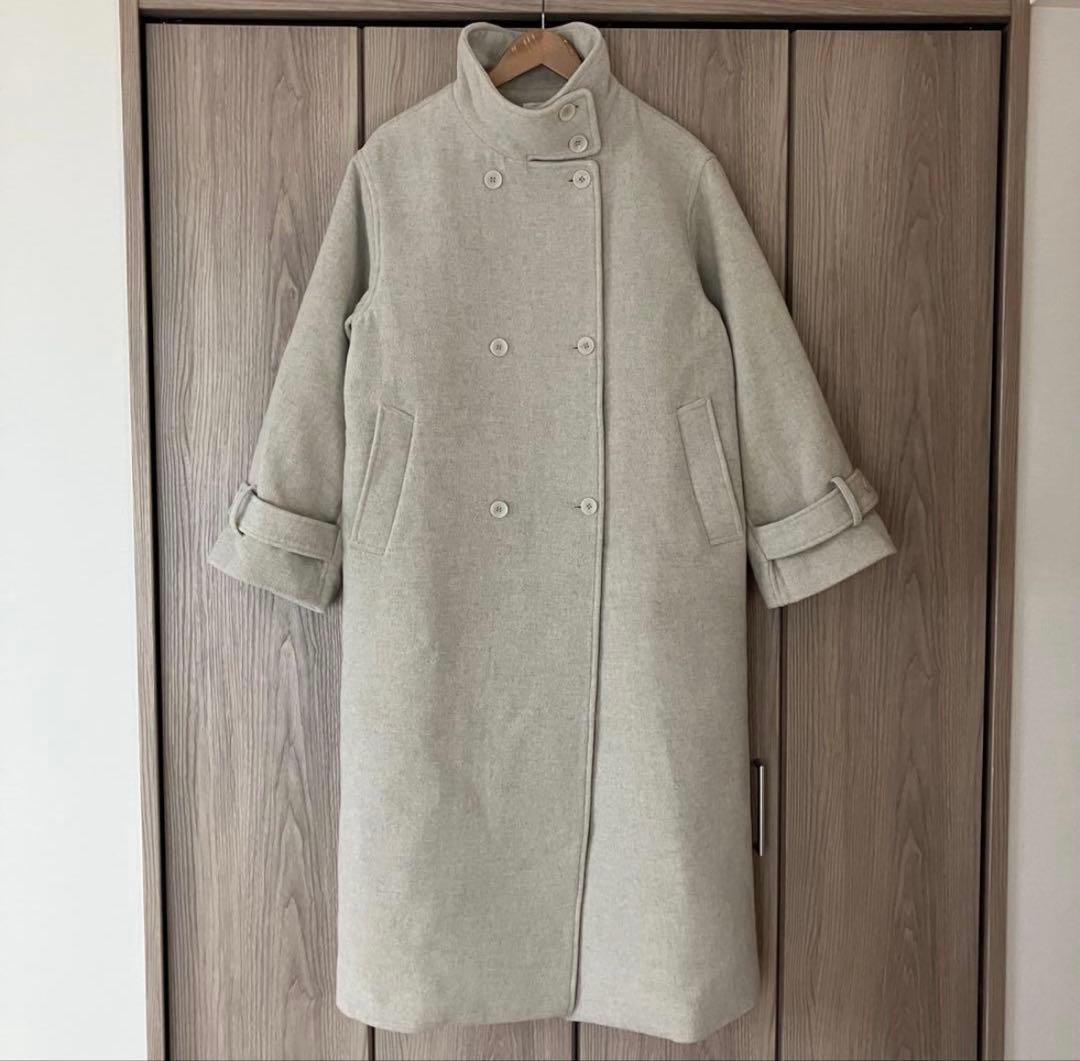 Ungrid スタンドカラールーズコート アイボリー M ロングコート - メルカリ