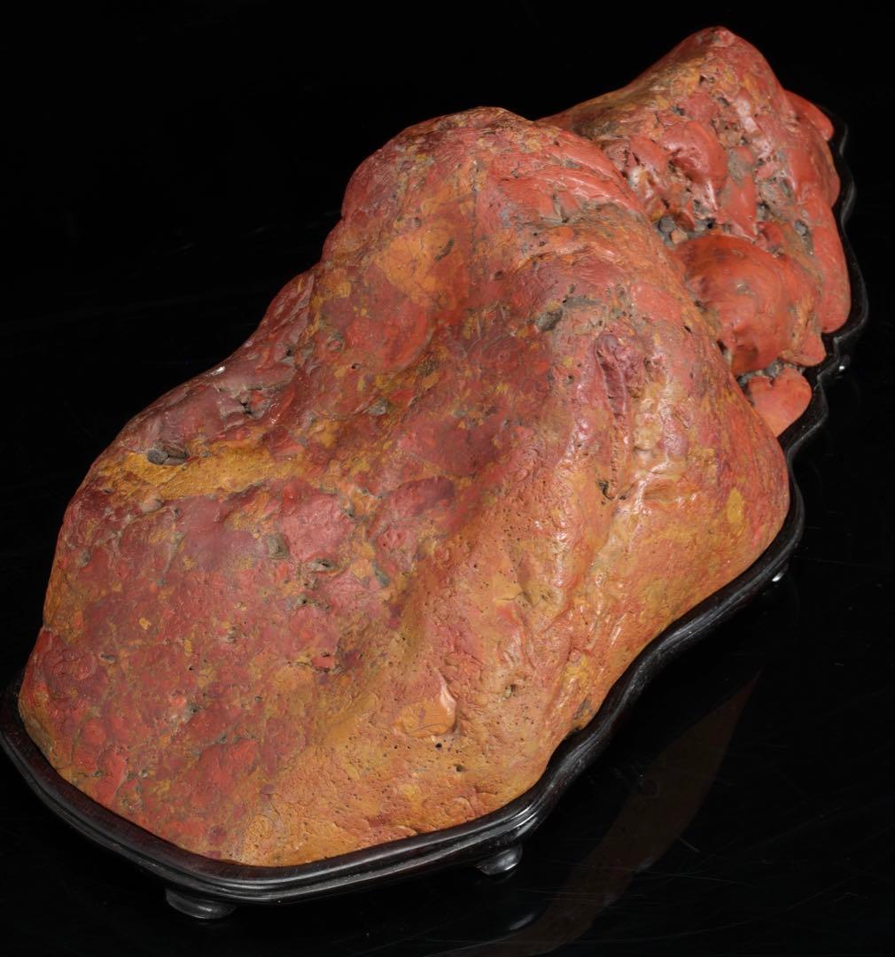 佐渡 赤玉石 在銘台座付 碧玉 赤石 鑑賞石 水石 飾石 天然石 11.9kg