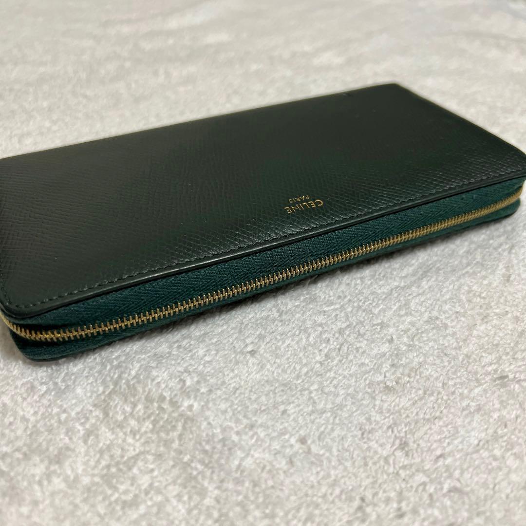 CELINE ラージ ジップドウォレット / グレインドカーフスキン 美品
