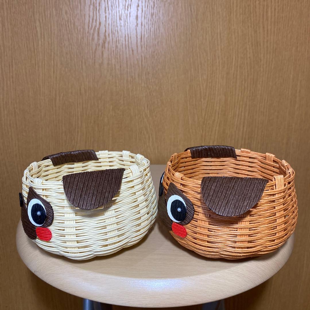 クラフトバンド かご イヌ(パグ)の小物入れ - メルカリ