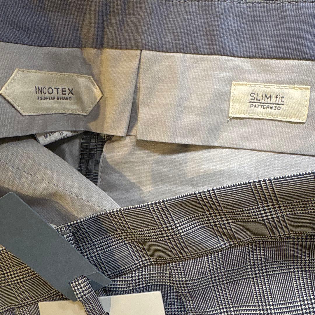 Incotex インコテックス 46 千鳥格子 スラックス