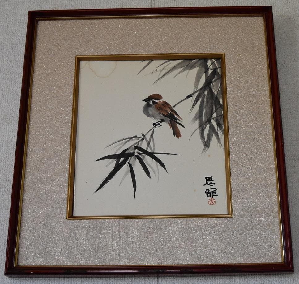 文化勲章受章作家・高山辰雄 日本画 希少作品 肉筆原画 色紙