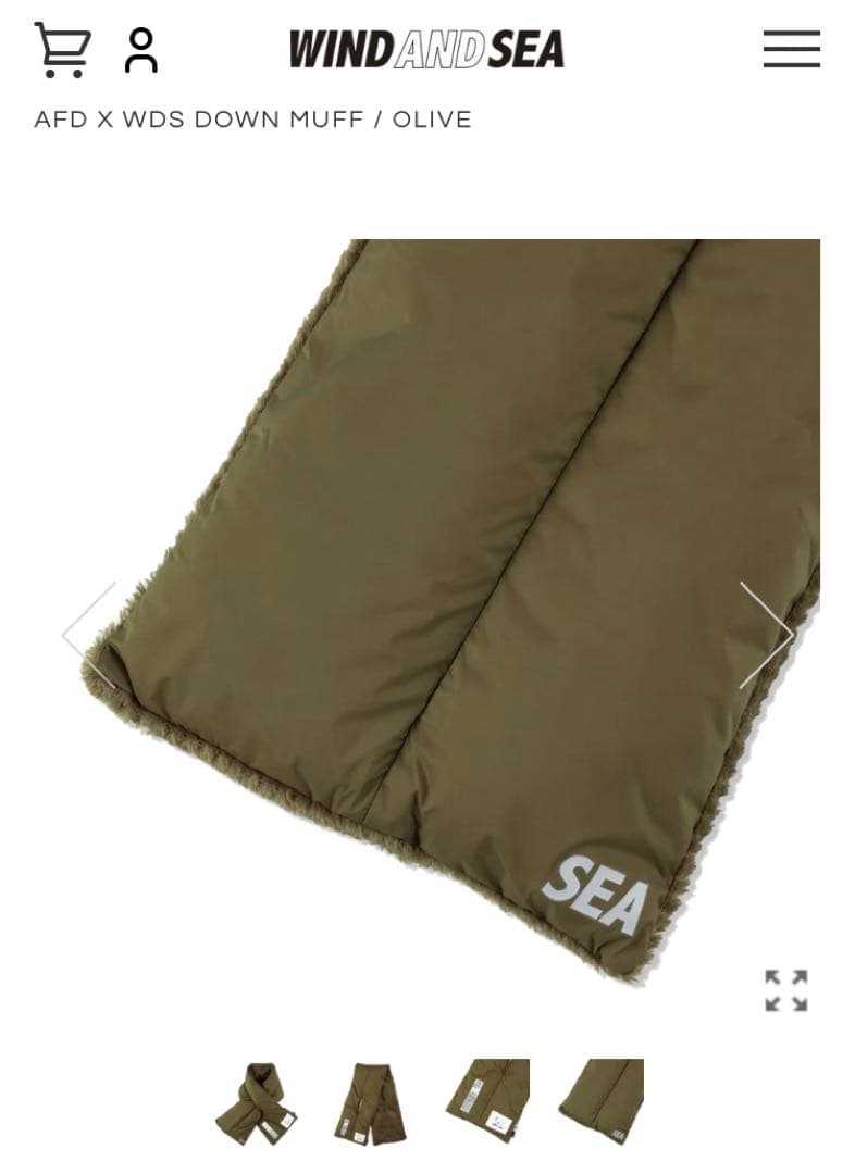 最終価格☆ウィンダンシー ☆AFD X WDS DOWN MUFF /OLIVE