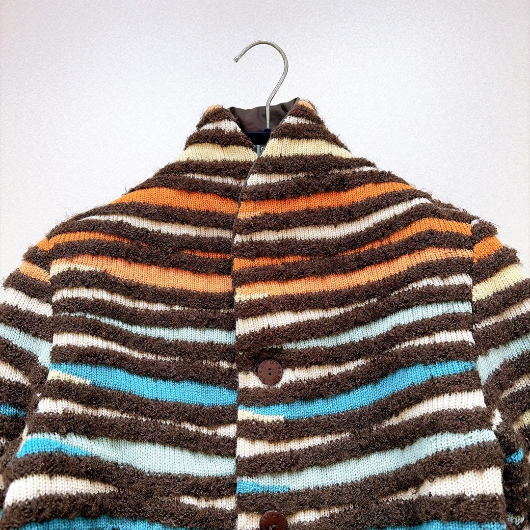 ミッソーニ リバーシブル コート 中綿 マルチカラー 茶 ベルト付き モヘヤ