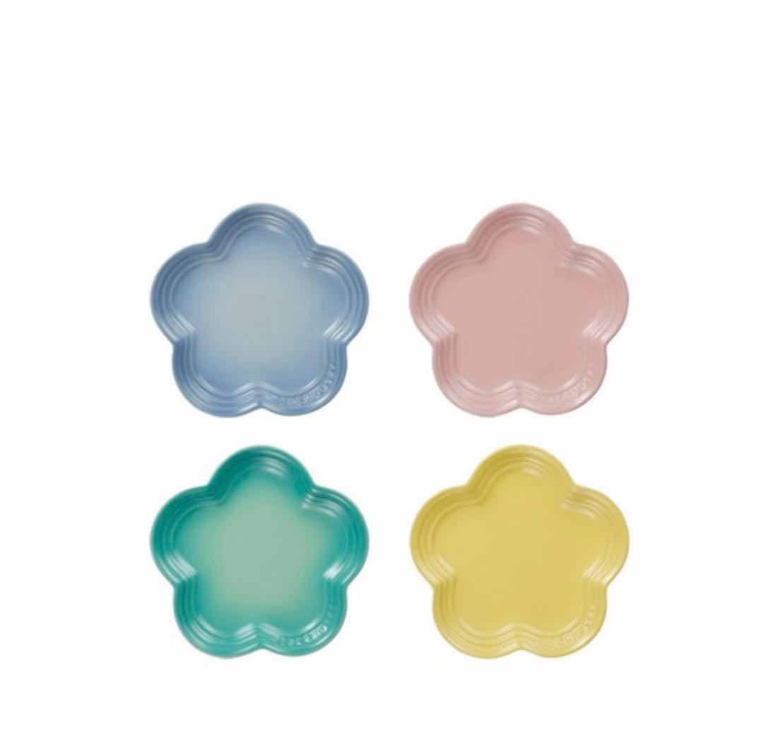 ルクルーゼ フラワー プレート LC 14cm (4枚入り) ソルベコレクション