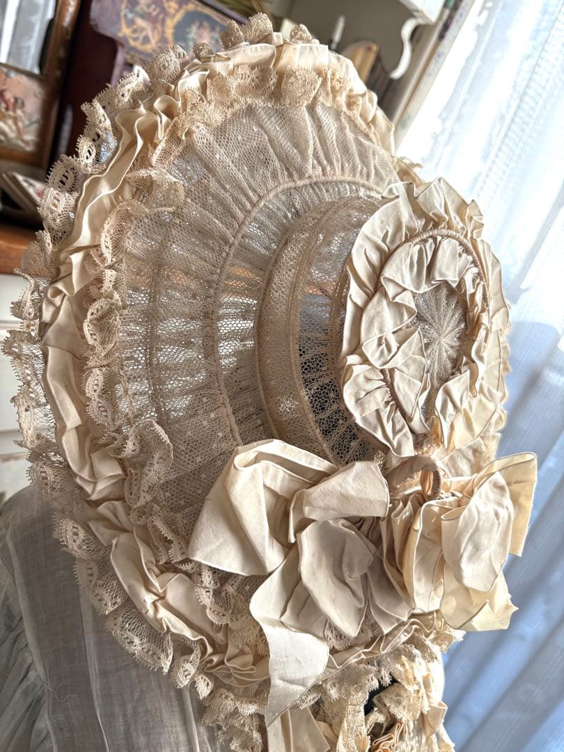 ♡希少 フランスアンティーク 素敵なハット シルクオーガンジー 帽子