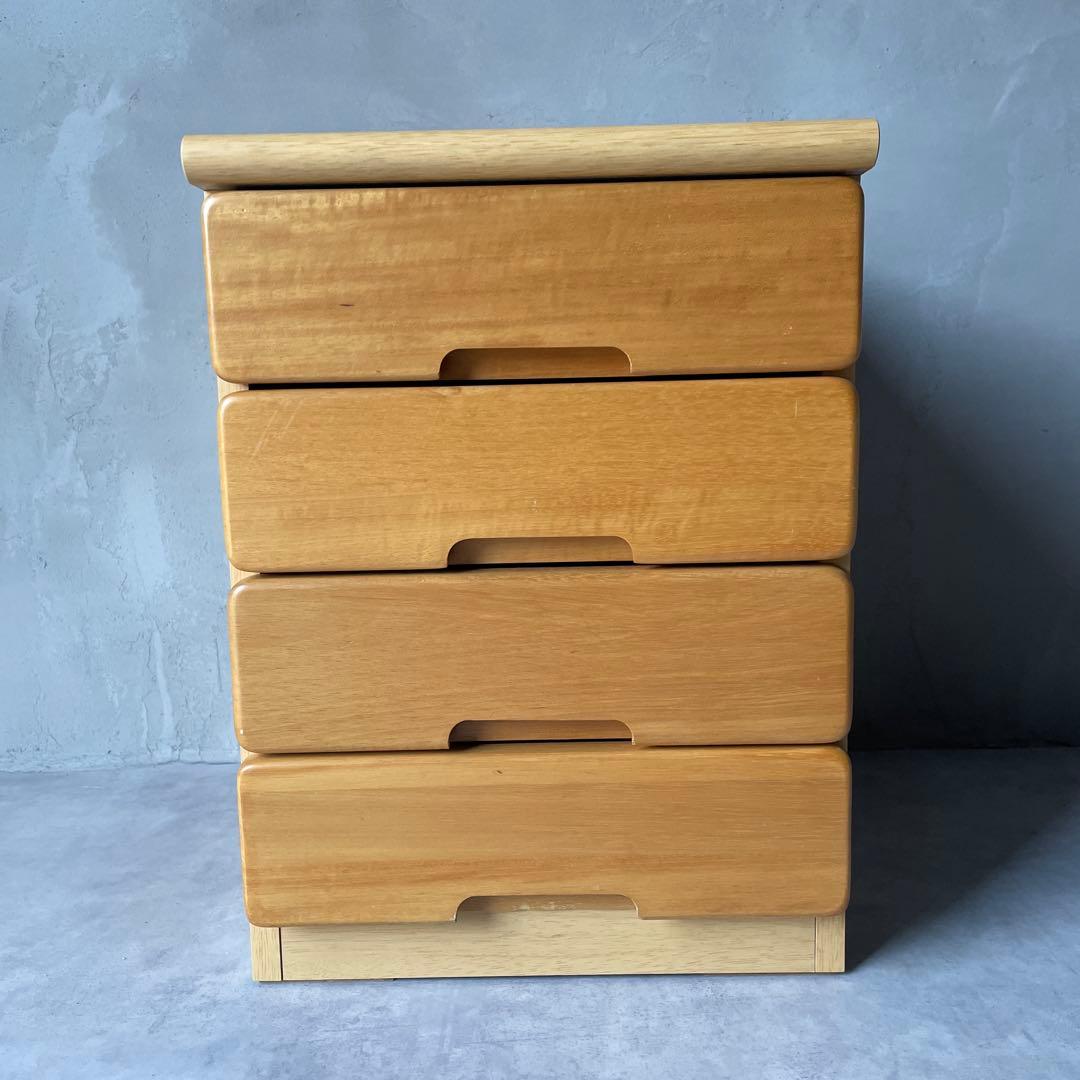 木製 4段チェスト 小さめ箪笥 サイドボード ナイトテーブル 小抽斗