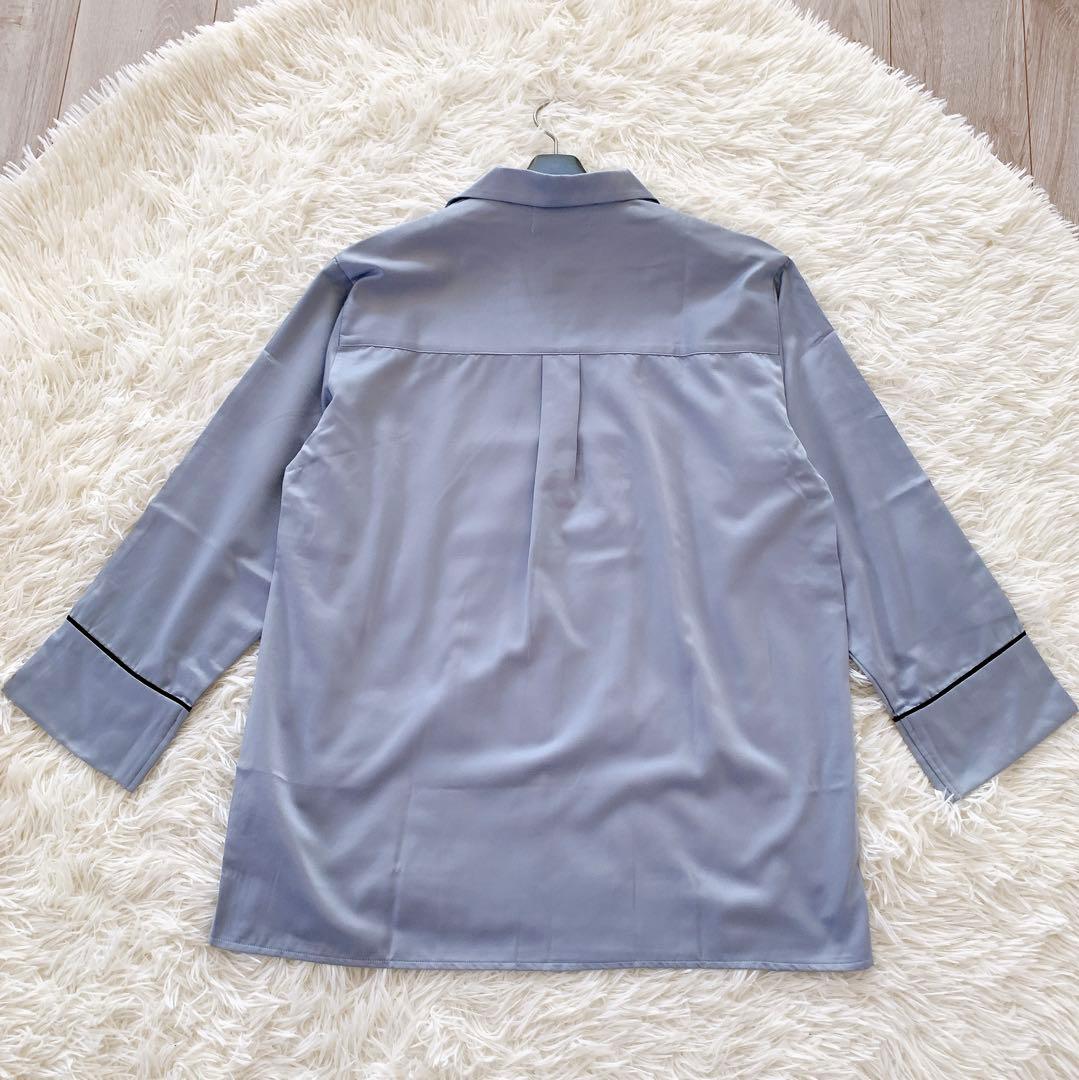 ジェラートピケ ルームウェア フリー カシミヤ混 長袖 サテン パジャマ