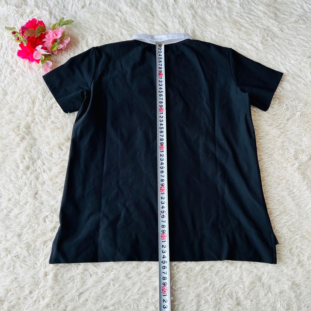 美品】アルチビオレディース 半袖ポロシャツ 36（S）黒ブラック ロゴ