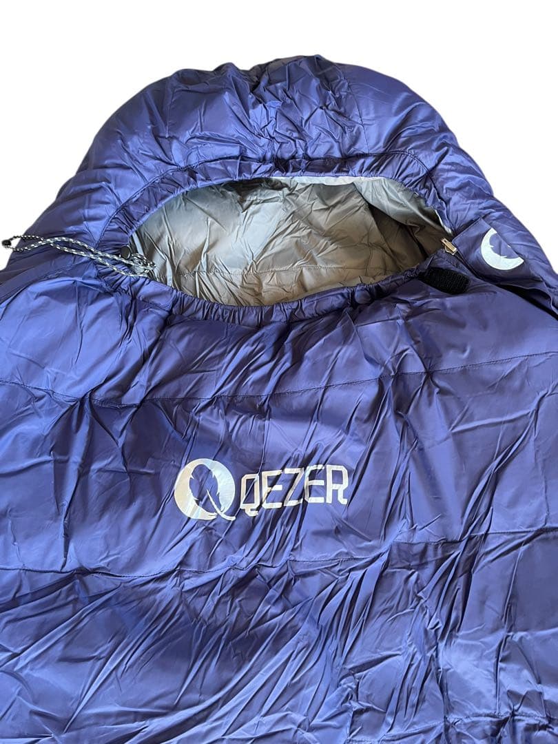 QEZER 寝袋 シュラフ 冬用 青 収納袋付き オンライン で 販売
