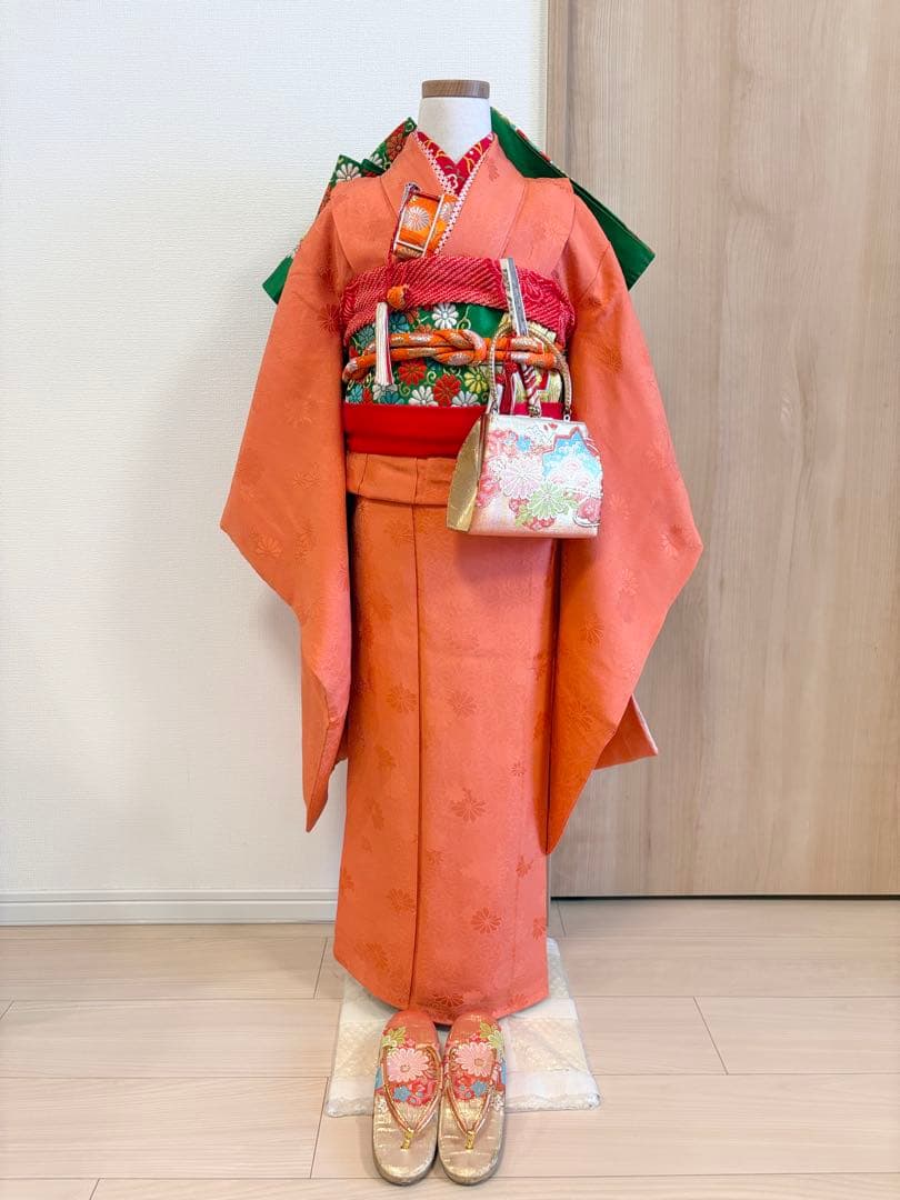 七五三 7歳 祝い着 フルセット 正絹 無地 地紋 レトロ M2505271 - メルカリ