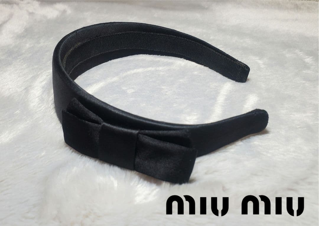 muumiu ミュウミュウ リボンカチューシャ 黒 プラダ | Japonya'daki