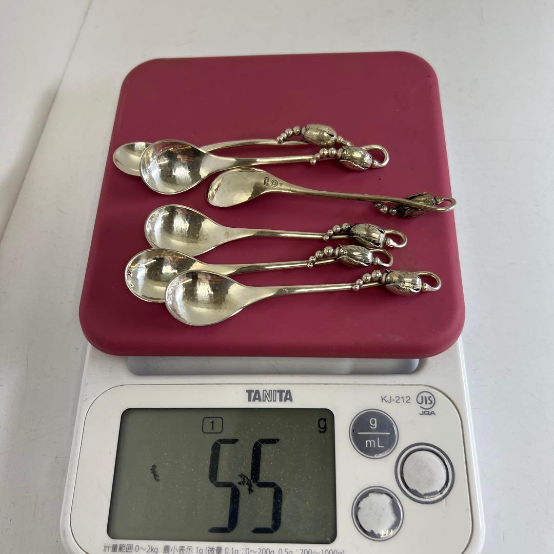 ジョージジェンセン 激レア ブロッサムsterling925ティースプーン6本