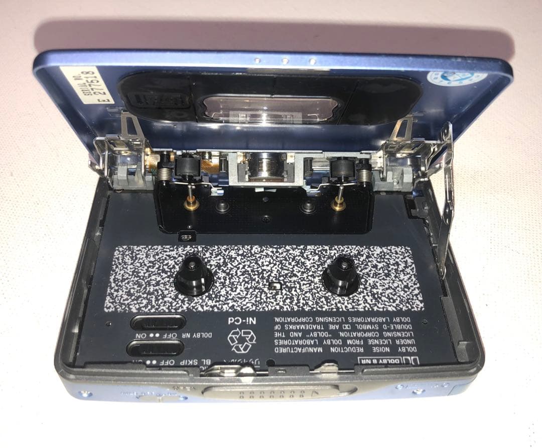 80味聴き電ボ付WM-EX511 SONYブルーカセットウォークマン可動品E