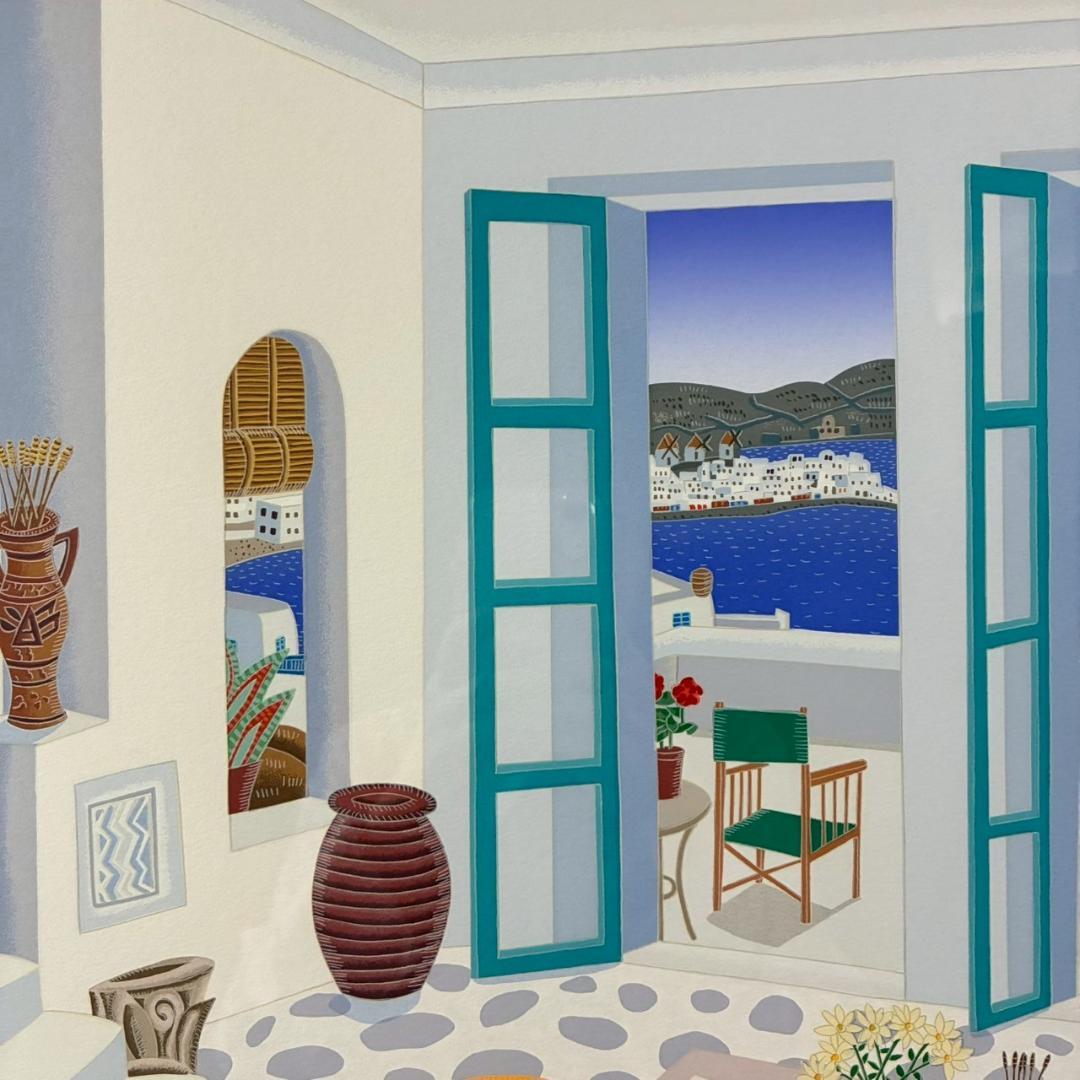 美品トーマス・マックナイト「Aegean～」シルクスクリーン 直筆サイン