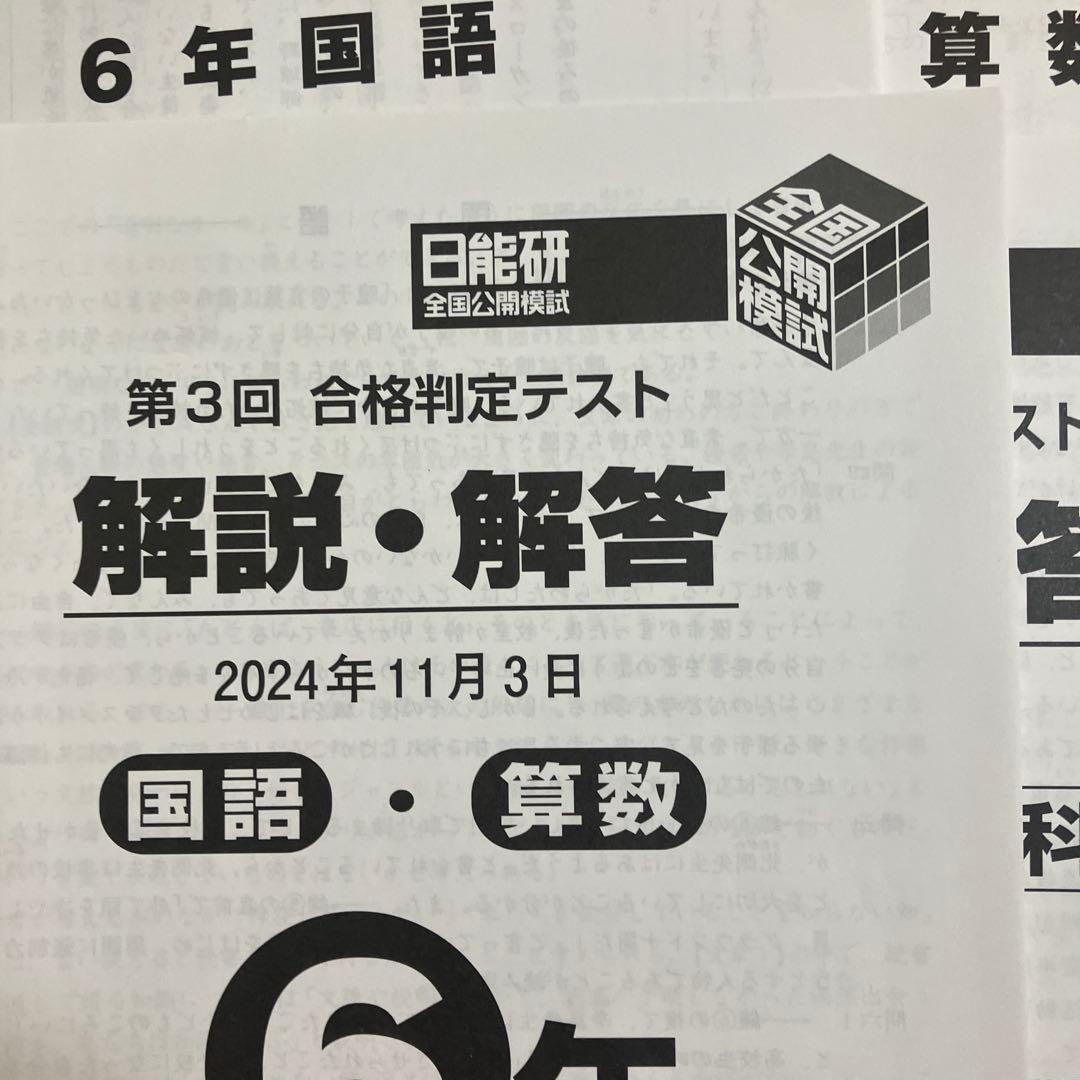 中学受験 日能研 全国公開模試 6年生 解説・解答集 2024年度 2セット