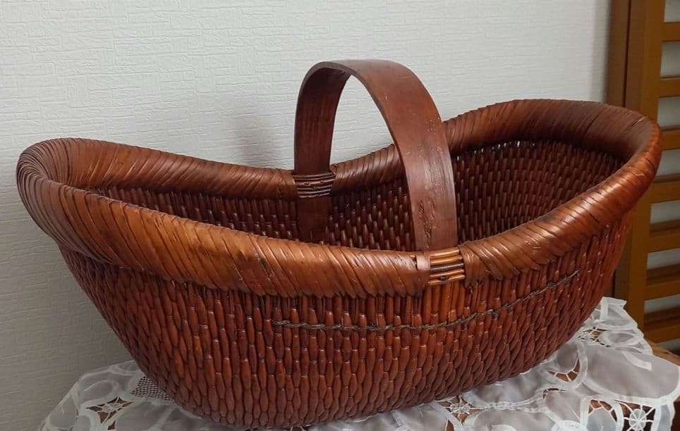 北欧ビンテージかごジュニパーのワンハンドル籠バスケット