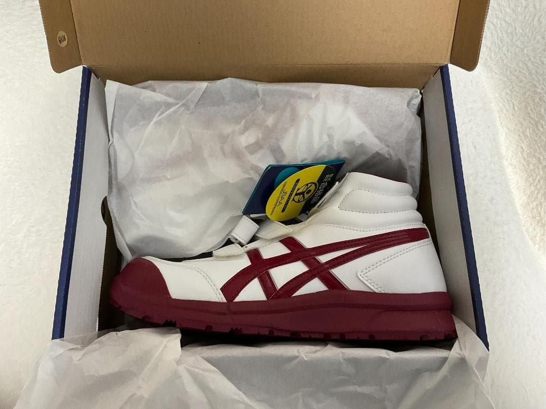 新品 アシックス ウィンジョブ CP302 ホワイト×バーガンディ 29.0cm