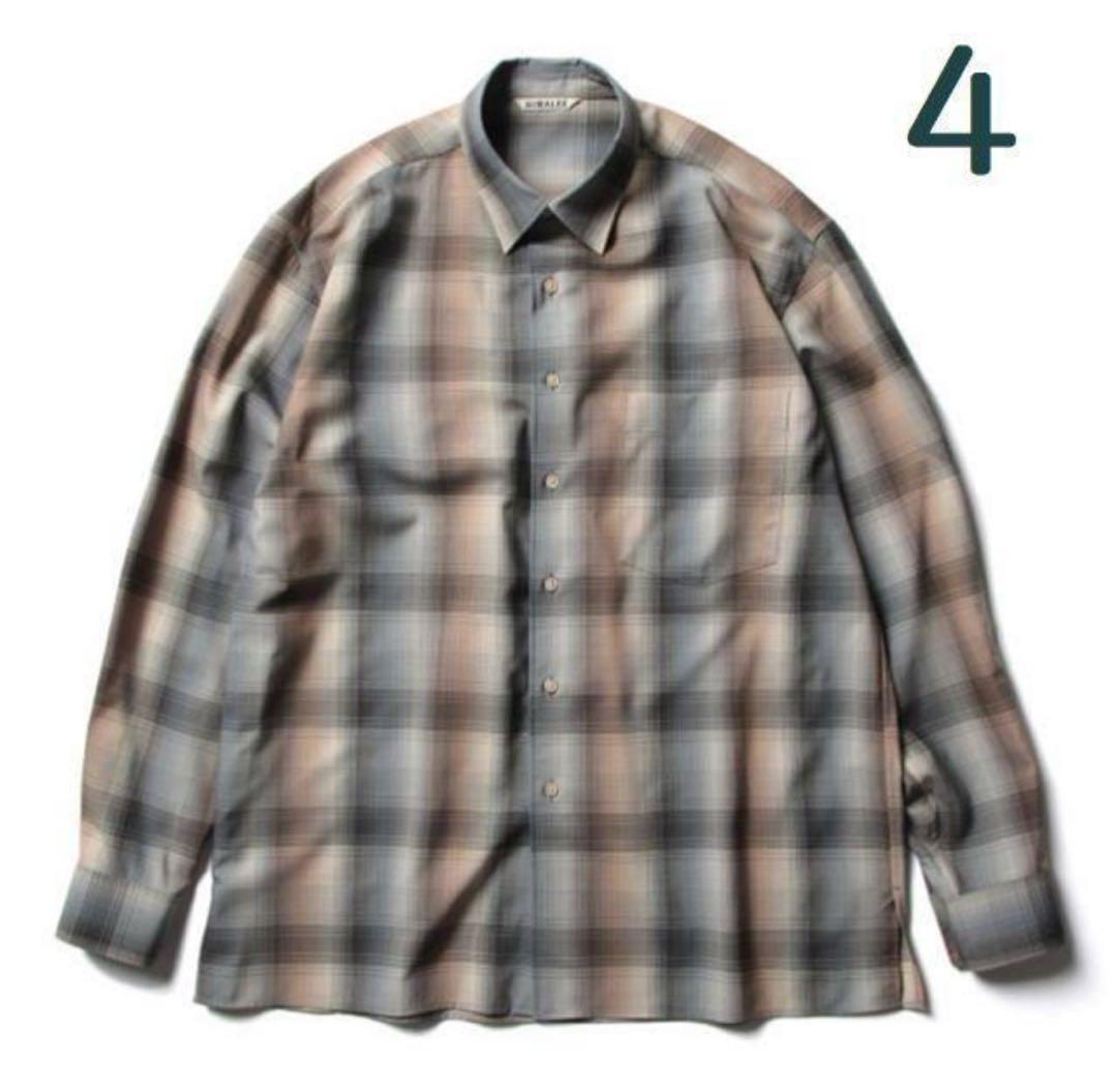 AURALEE 20AW オーラリー スーパーライトウールチェックシャツ 4