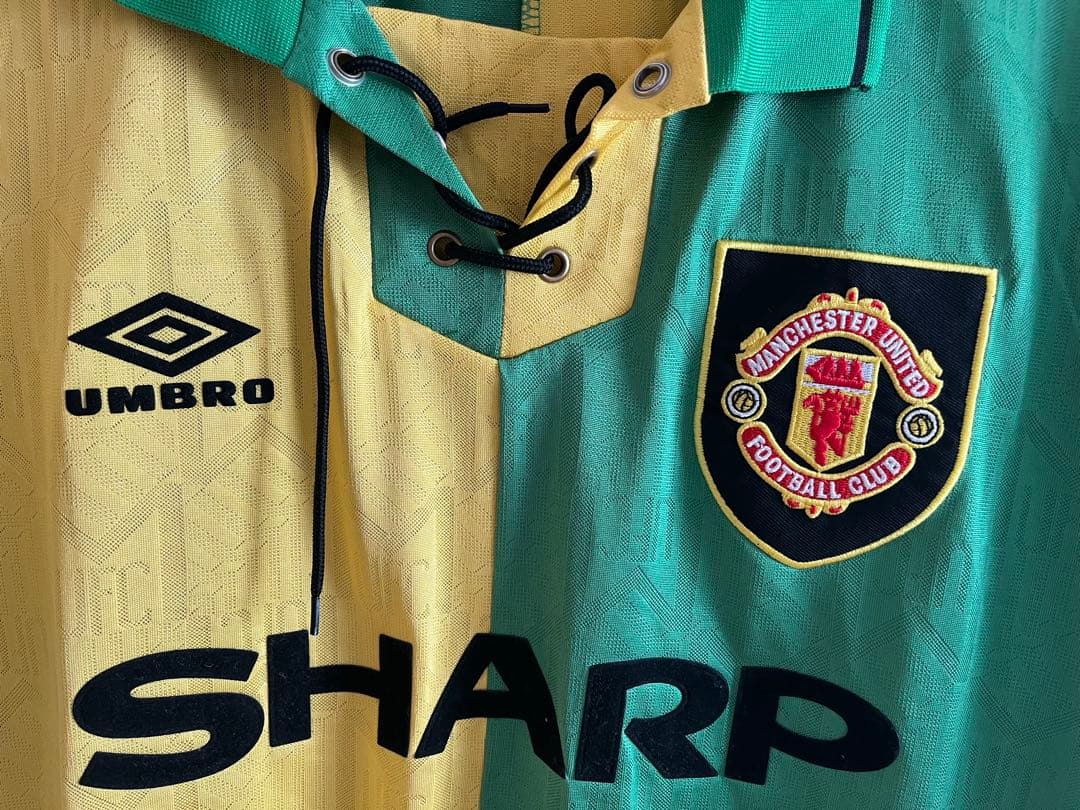 【即日発送/極希少/極美品/2XL】92マンチェスターU　 復刻3rd ユニ