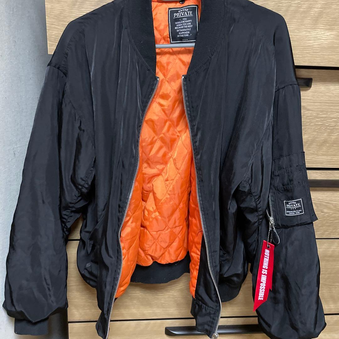 MA-1ジャケット 黒 オレンジ裏地 三台目JSB風 - メルカリ