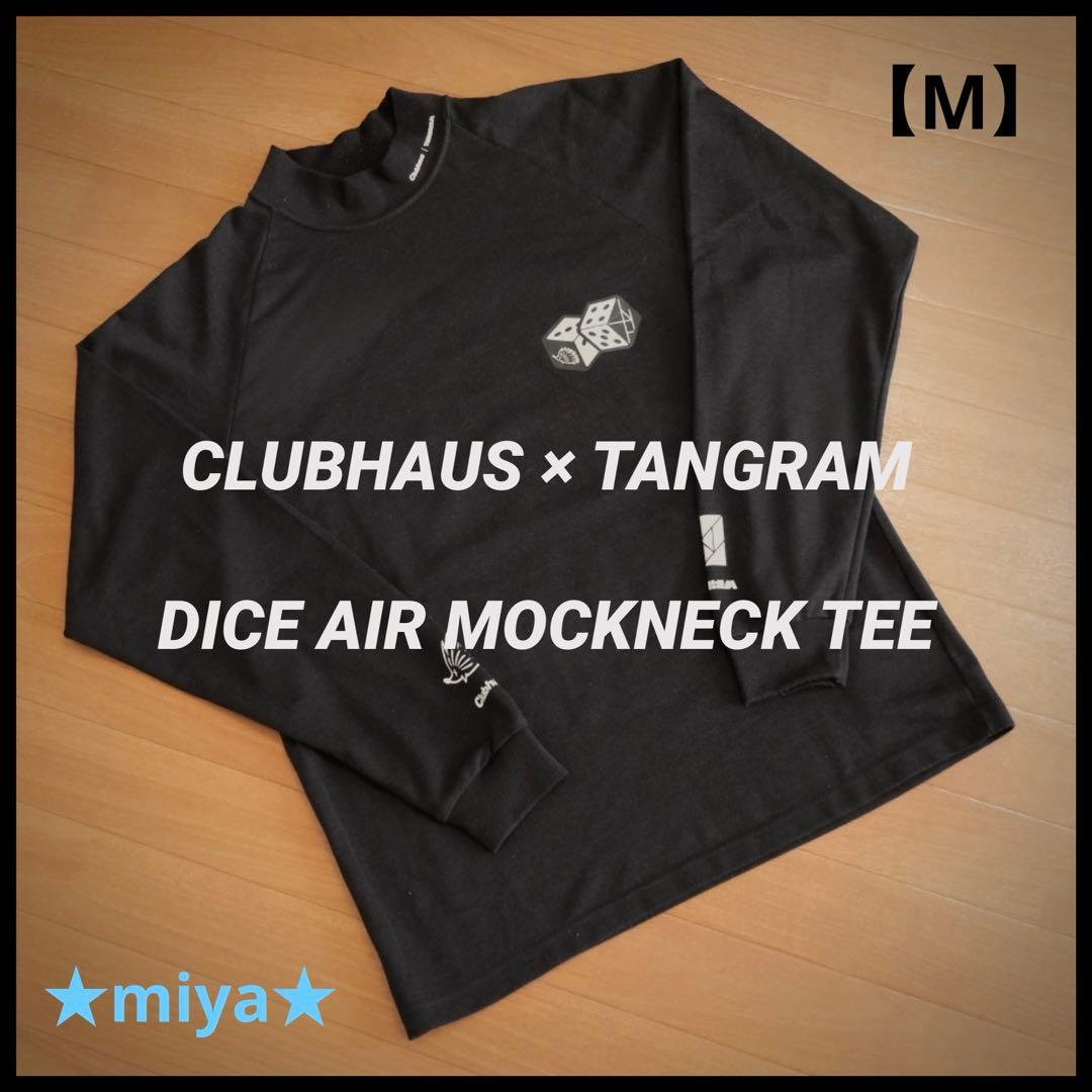 CLUBHAUS × TANGRAM / DICE MOCKNECK ゴルフ CLUBHAUS × TANGRAM DICE AIR MOCKNECK TEE BLACK TGA-MT143