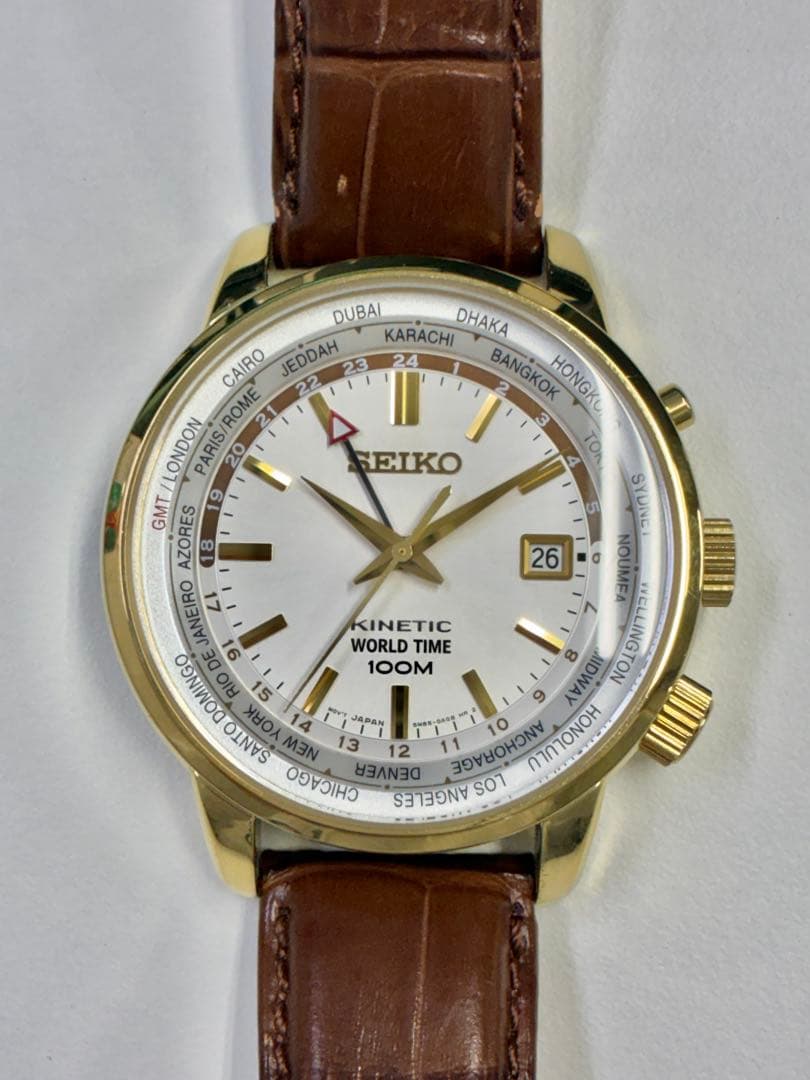 セイコー　キネティックワールドタイム　逆輸入品　レア　5M85-0AF0 セイコー キネティックワールドタイム 逆輸入品 レア 5M85-0AF0 - メルカリ