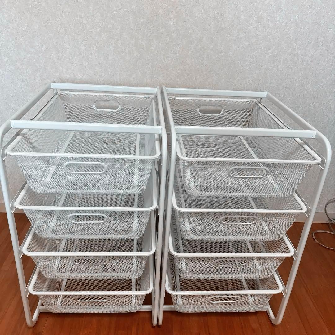 IKEA イケア ALGOT メッシュバスケット 4段 引き出し ホワイト - メルカリ