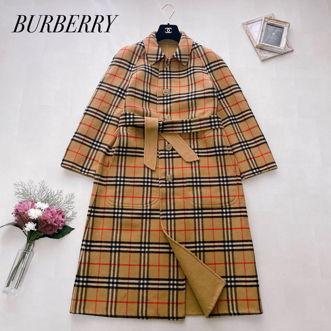 希少✨バーバリー ノバチェック ロングコート リバーシブル ウール