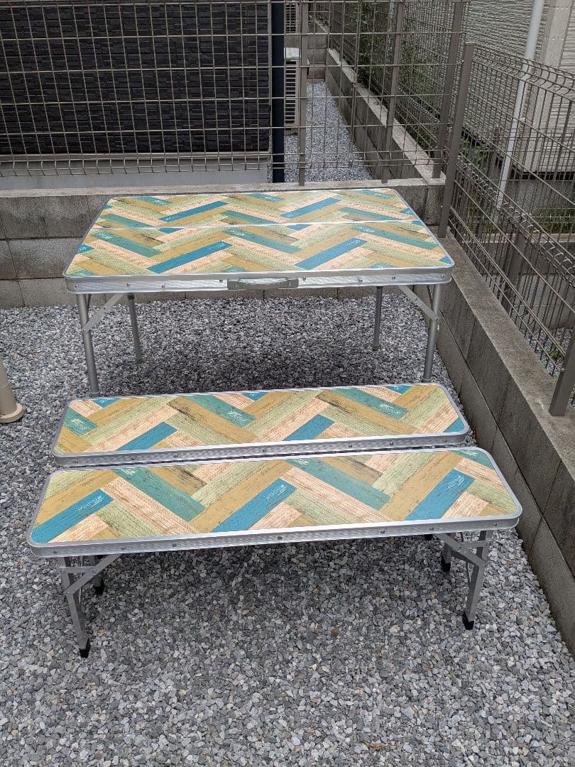 フィールドア アウトドアテーブル 折りたたみ ベンチ 2脚 セット 中古 FIELDOOR（フィールドア） 1年保証 アウトドアテーブル 折りたたみ