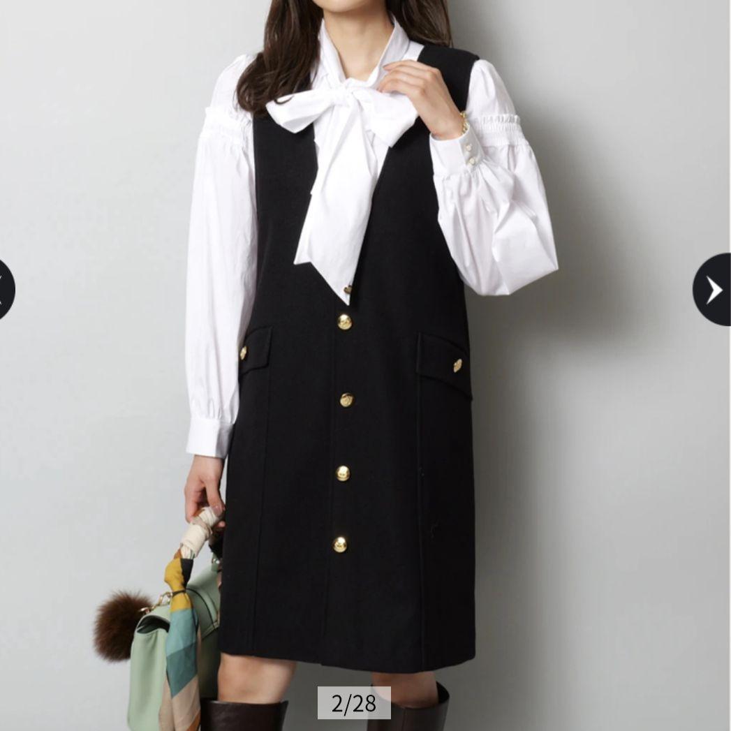 25AW 極美品 ジャスグリッティフロント釦ミニジャンスカ 黒 現行品