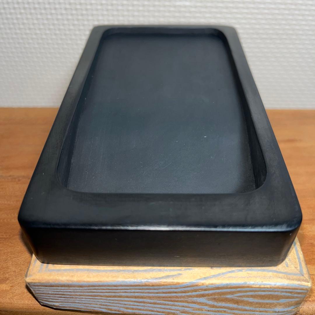 ⭕️雨畑硯 芳龍閣硯 深澤藤五郎 新品美品 四五平 角彫研上 石紋綺麗