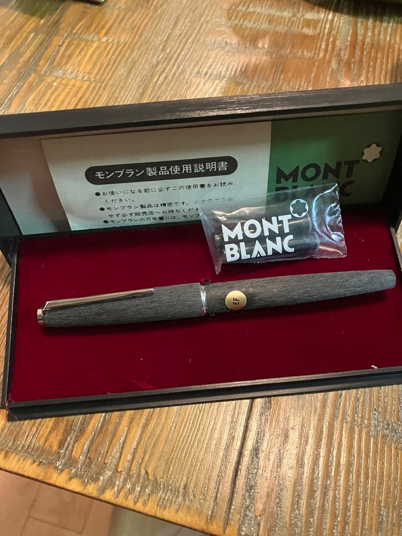 美品　MONTBLANC グレー EF 万年筆　585 Yahoo!オークション -「モンブラン万年筆585」の落札相場・落札価格