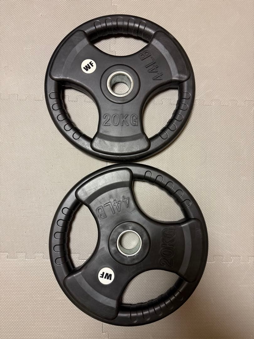 オリンピックプレート50mmWF ラバー製 プレート 20kg 44lb