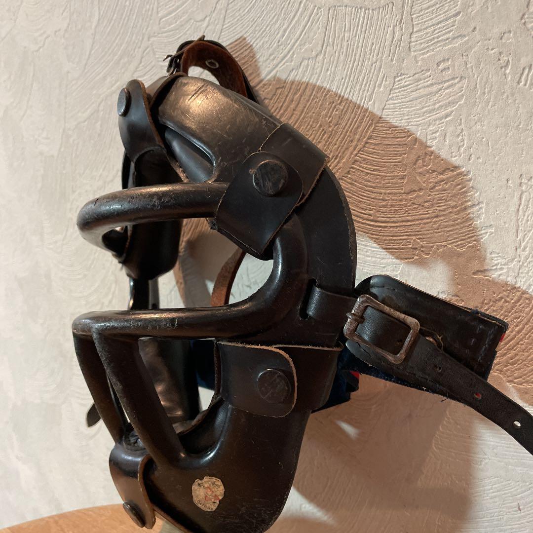 アンティークキャッチャーマスク 軟式野球用 40年以上我が家にある